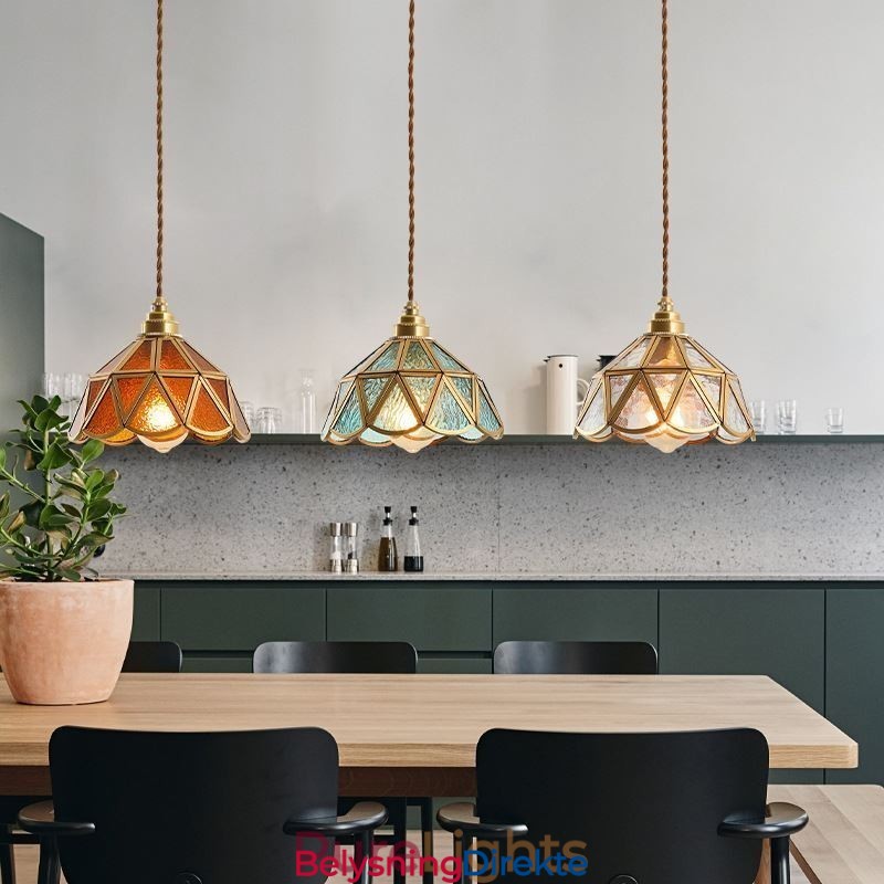 Retro Glass Pendellampe I Japansk Stil I Glass Taklampe