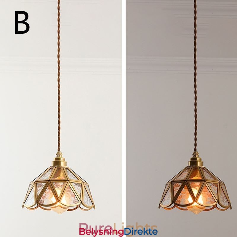 Retro Glass Pendellampe I Japansk Stil I Glass Taklampe