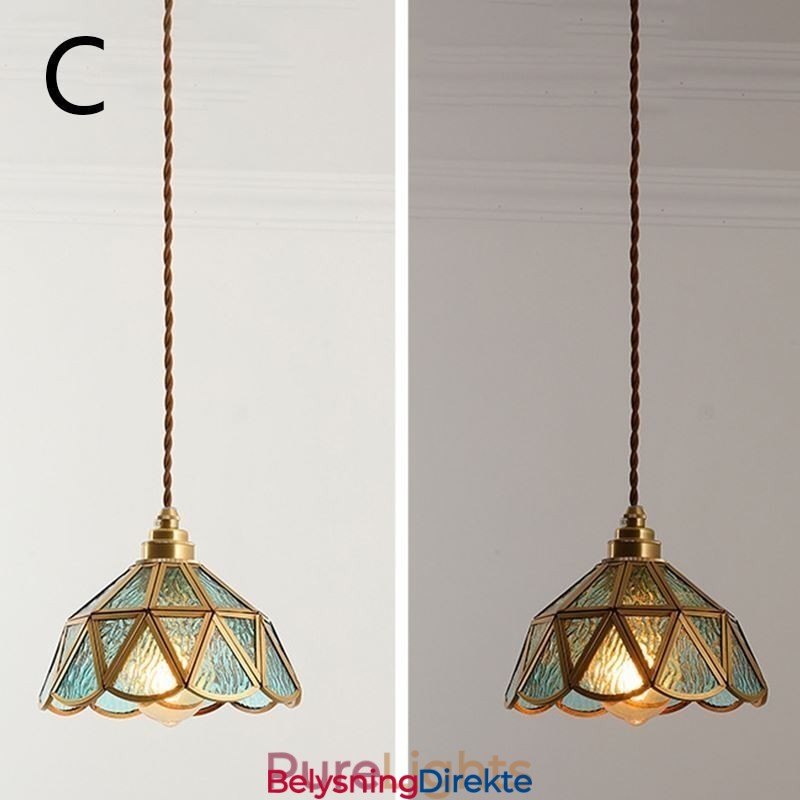 Retro Glass Pendellampe I Japansk Stil I Glass Taklampe