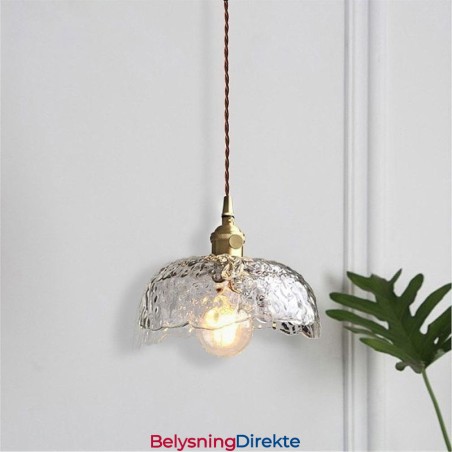 Uregelmessig Messingglass Pendellampe Hammer Glass Taklampe