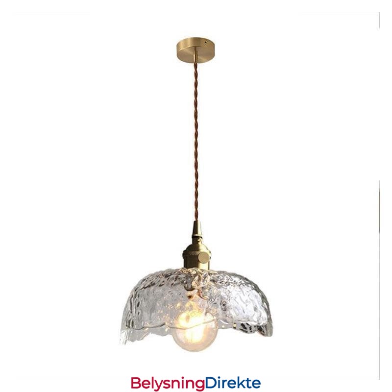 Uregelmessig Messingglass Pendellampe Hammer Glass Taklampe