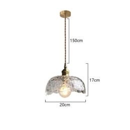 Uregelmessig Messingglass Pendellampe Hammer Glass Taklampe