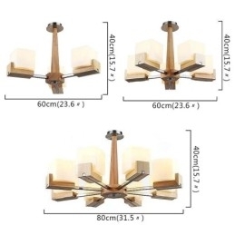 Nordisk Tre Pendellampe Glassskjerm Lysekrone