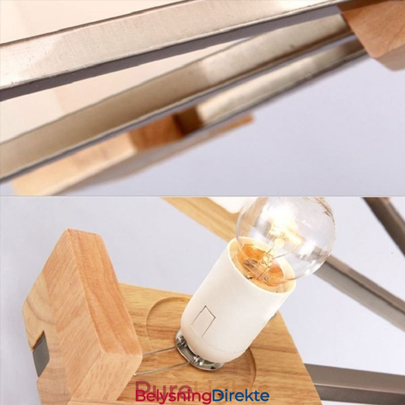 Nordisk Tre Pendellampe Glassskjerm Lysekrone