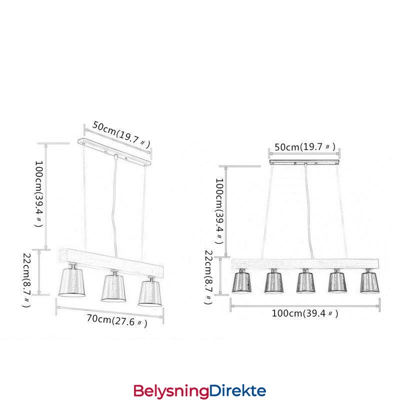 Nordisk Trelysekrone Unik Rett Pendellampe Kafé