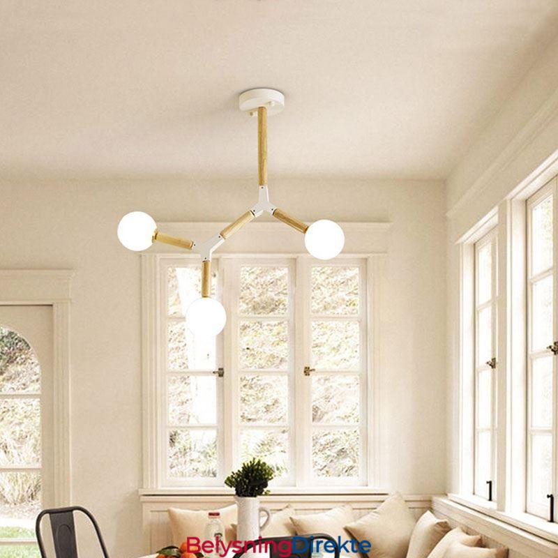 Nordisk Magisk Bønne Pendellampe Kreativ Trebelysning