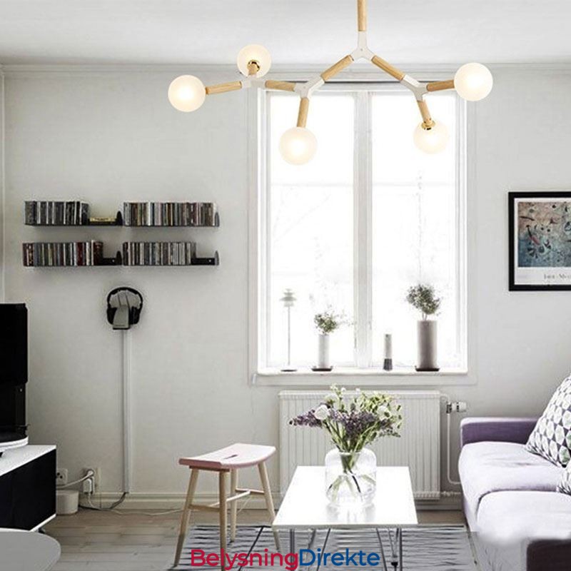 Nordisk Magisk Bønne Pendellampe Kreativ Trebelysning
