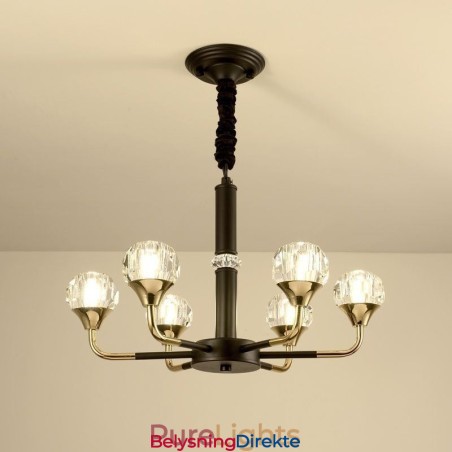 Moderne Krystallanhengslampe Elegant Krystalllysekrone