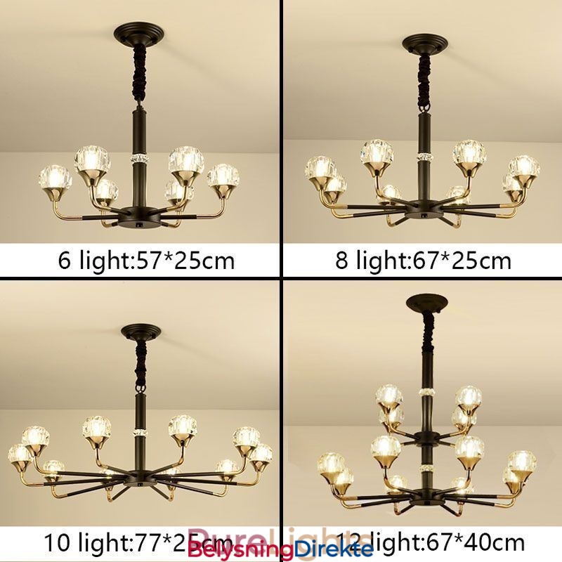 Moderne Krystallanhengslampe Elegant Krystalllysekrone