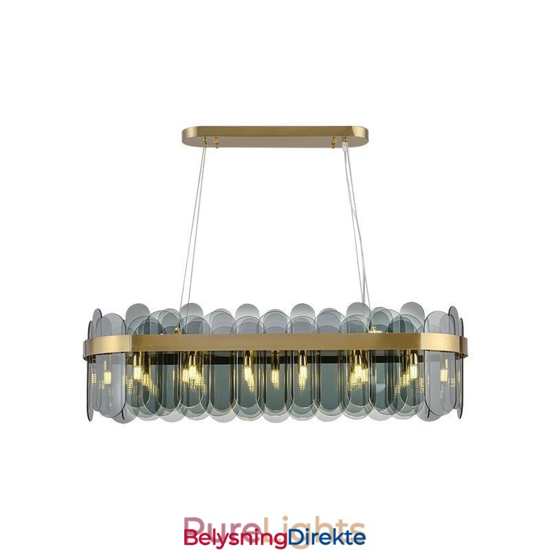 Minimalistisk Glassanhengslampe Unik Farge Rektangulær Taklampe Øy