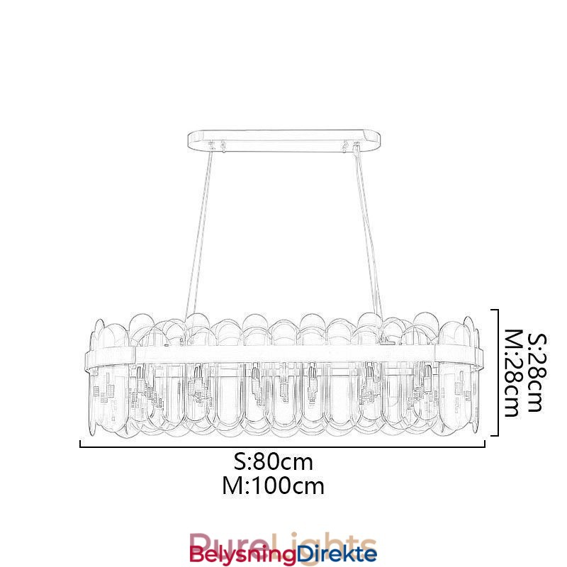 Minimalistisk Glassanhengslampe Unik Farge Rektangulær Taklampe Øy