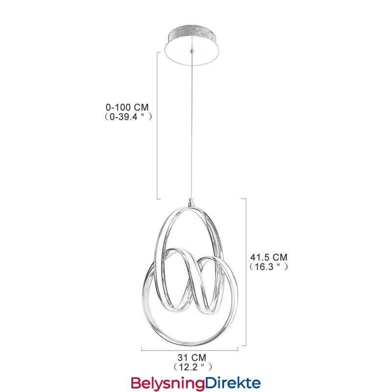 Moderne Minimalistisk Pendellampe Unik Sirkulær Vrilampeøy