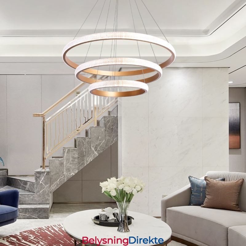 Moderne Pendellampe Akryl 3-Ringers Lampe 80+60+40Cm