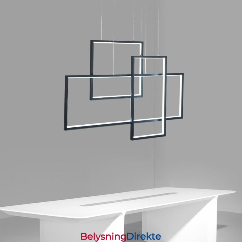 Nordisk Pendellampe Geometrisk Firkantet Pendellampe