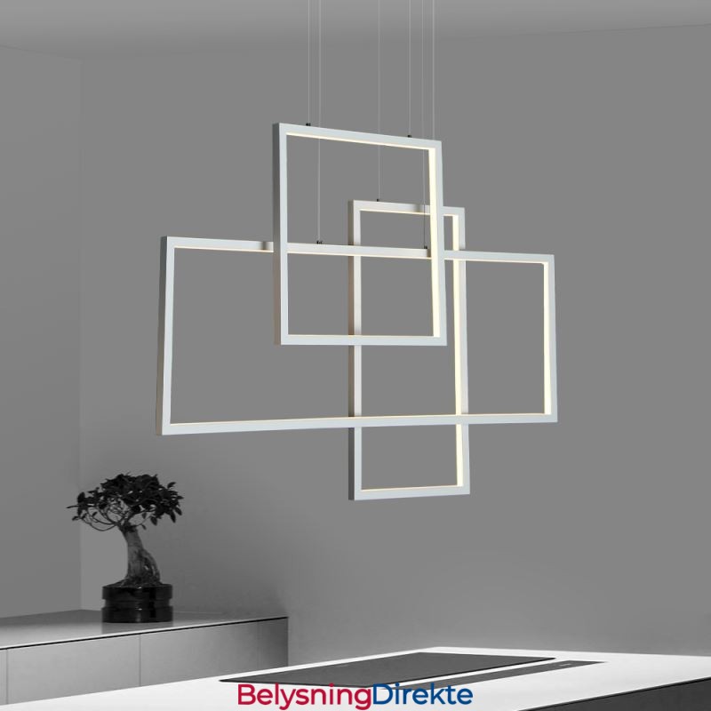 Nordisk Pendellampe Geometrisk Firkantet Pendellampe