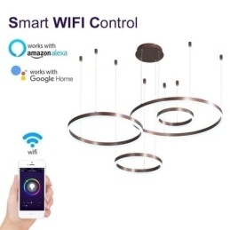 Postmoderne Pendellampe I Akryl, Ringformet Pendellampe