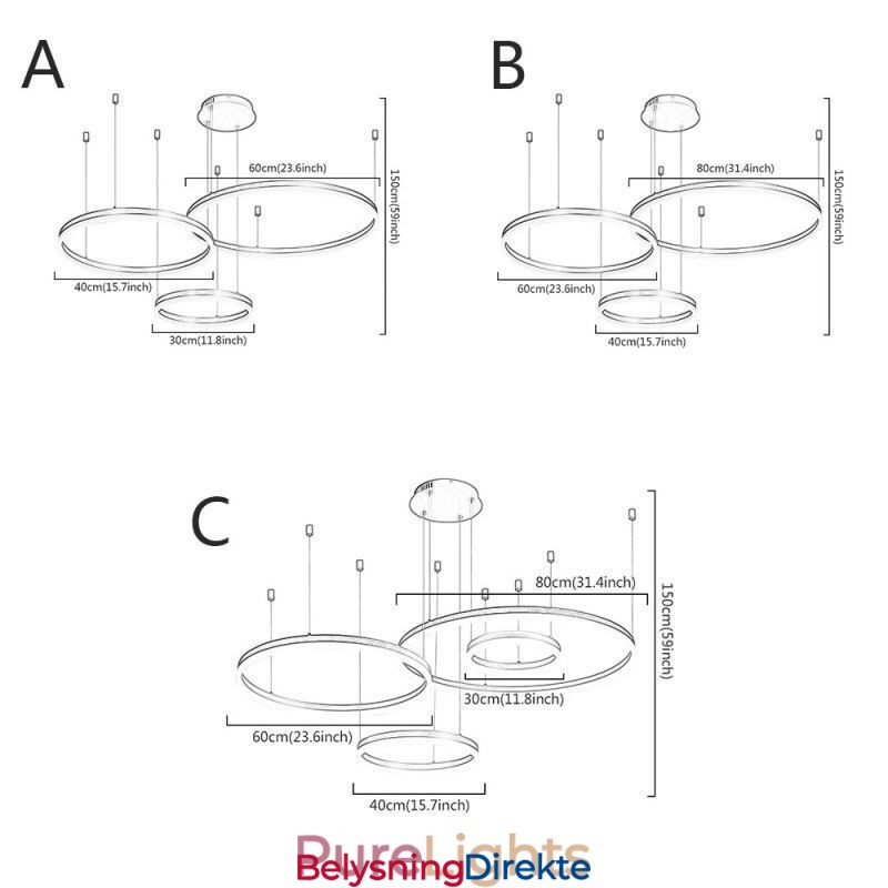 Postmoderne Pendellampe I Akryl, Ringformet Pendellampe