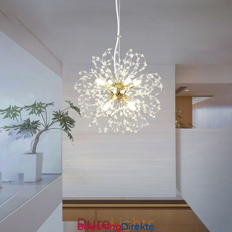Løvetann Krystall Pendellampe Elegant Lysekrone
