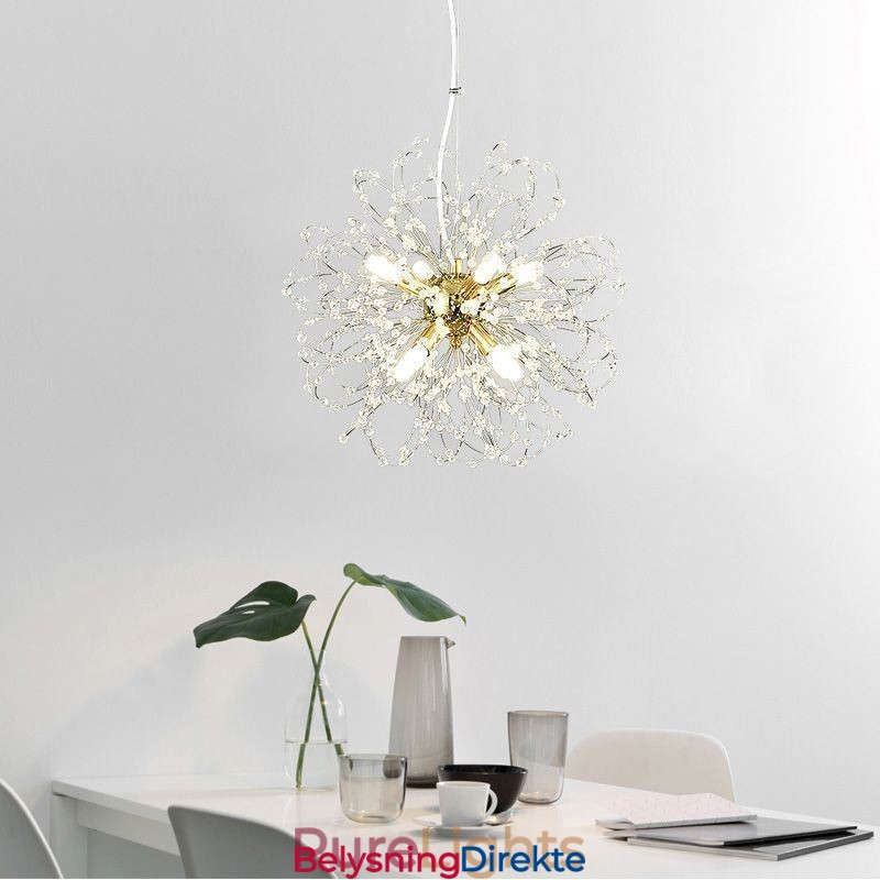 Løvetann Krystall Pendellampe Elegant Lysekrone