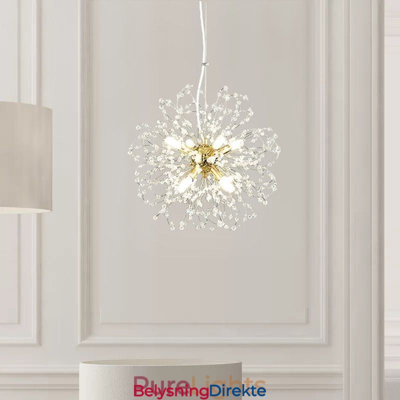 Løvetann Krystall Pendellampe Elegant Lysekrone