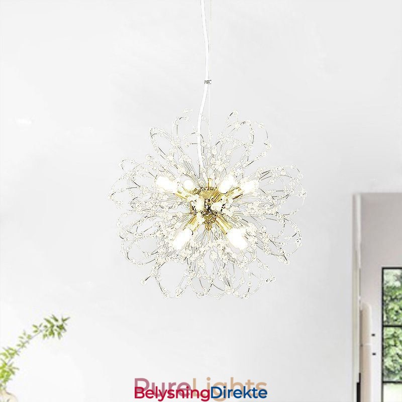 Løvetann Krystall Pendellampe Elegant Lysekrone