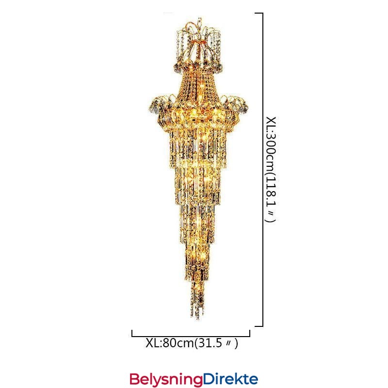 Europeisk Lang Anhengskrystalllysekrone