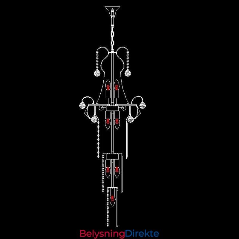 Europeisk Lang Anhengskrystalllysekrone