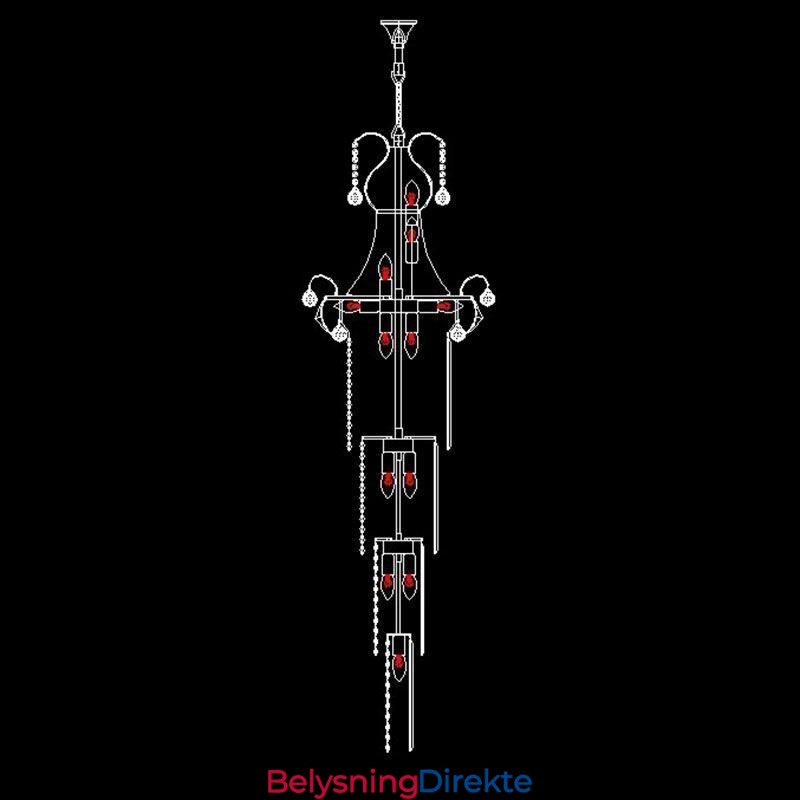 Europeisk Lang Anhengskrystalllysekrone