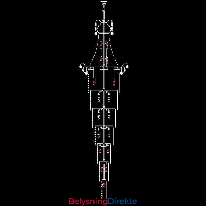Europeisk Lang Anhengskrystalllysekrone