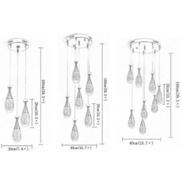 Seeded Glass Teardop Cluster Pendelbelysning