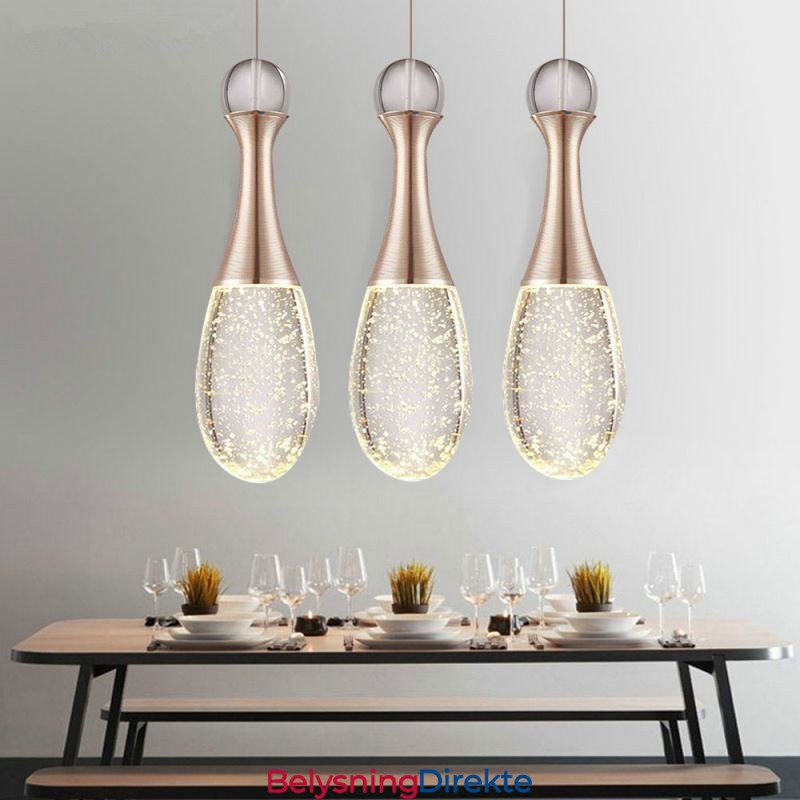 Seeded Glass Teardop Cluster Pendelbelysning