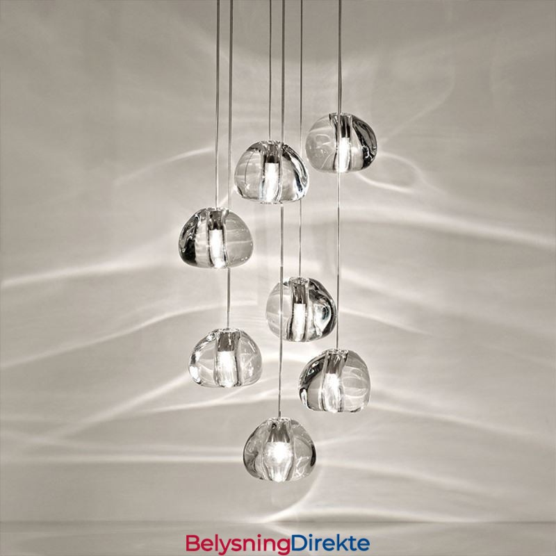 Moderne Krystallklyngependellampe Unik Krystalllampeskjerm Duplex Trapp