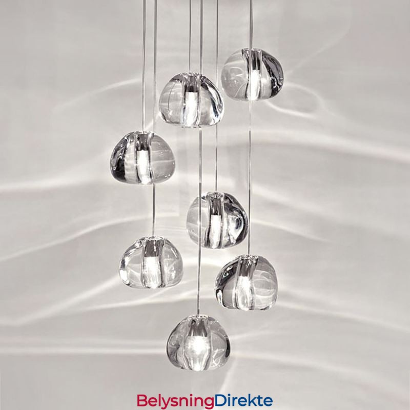 Moderne Krystallklyngependellampe Unik Krystalllampeskjerm Duplex Trapp