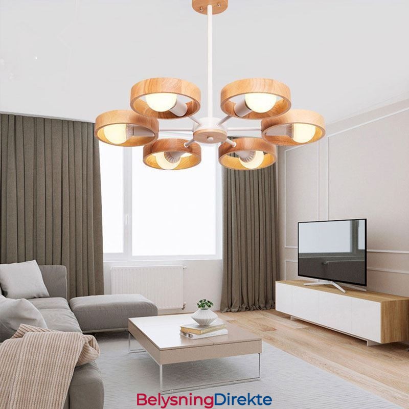 Nordisk Unik Pendellampe I Tre