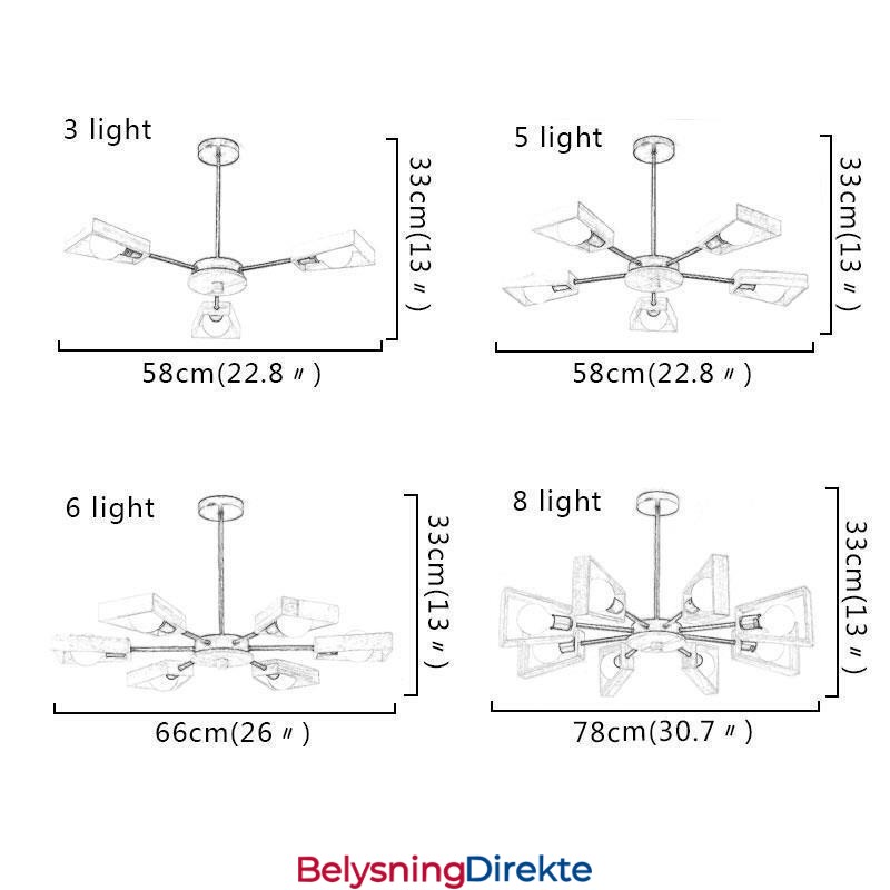 Moderne Vifteformet Lysekrone Elegant Trependellampe