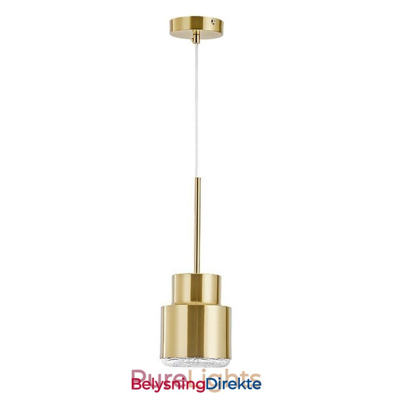 Postmoderne Glass Pendellampe Gyllen Sylinderlampe Lyssterk Belysningslampe