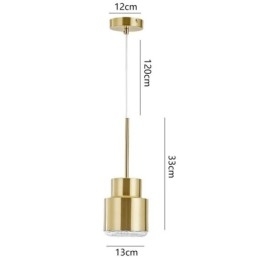 Postmoderne Glass Pendellampe Gyllen Sylinderlampe Lyssterk Belysningslampe
