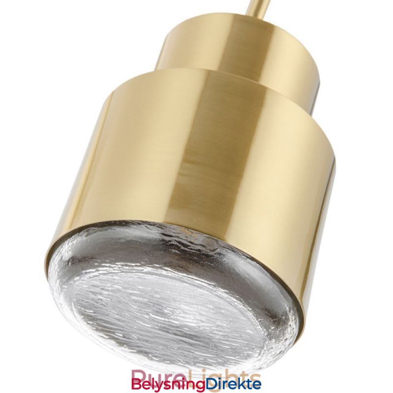 Postmoderne Glass Pendellampe Gyllen Sylinderlampe Lyssterk Belysningslampe