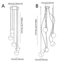 Nordisk Klyngependellampe Kreativ Sirkelformet Lampebelysning
