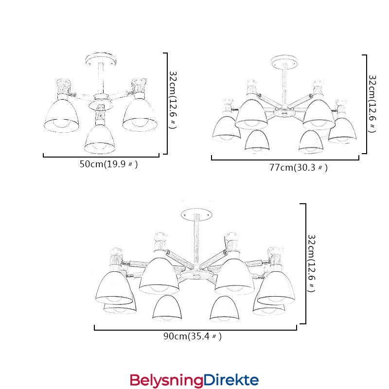 Nordisk Macaron Pendellampe Kreativ Trelysekrone