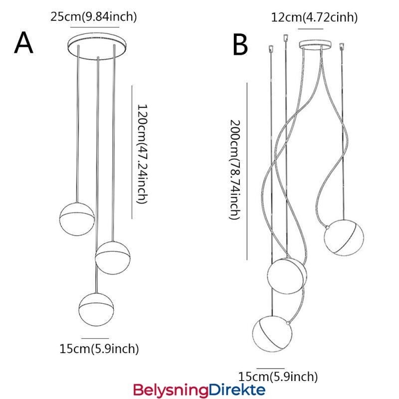 Nordisk Kuleformet Pendellampe, Moderne Og Kreativ, Rund Form, Lampebelysning