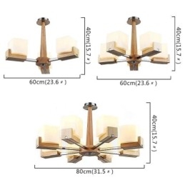 Nordisk Tre Pendellampe Glassskjerm Lysekrone