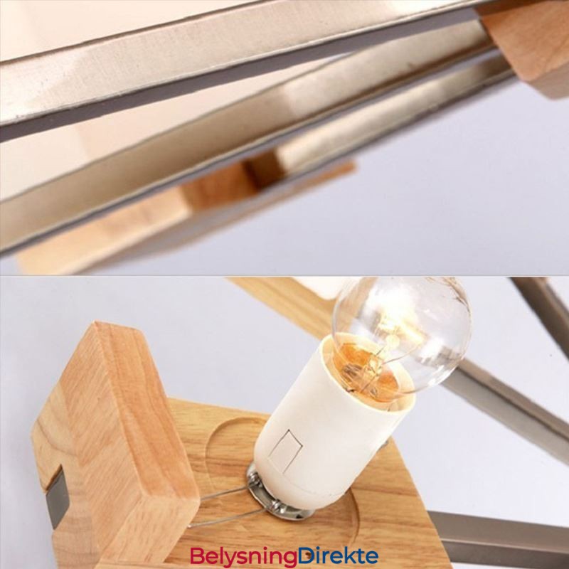 Nordisk Tre Pendellampe Glassskjerm Lysekrone