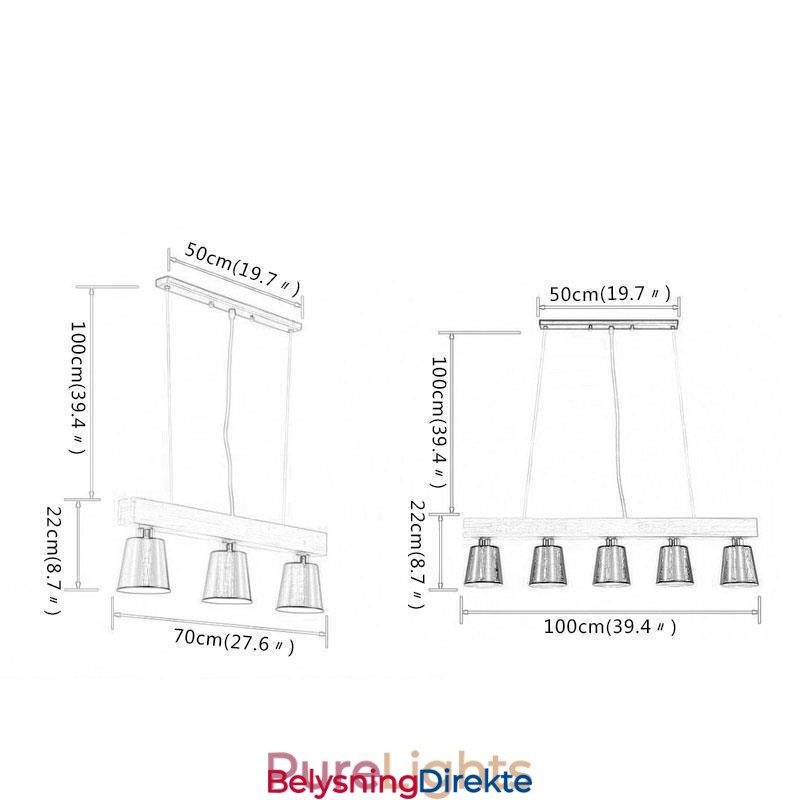 Nordisk Trelysekrone Unik Rett Pendellampe Kafé