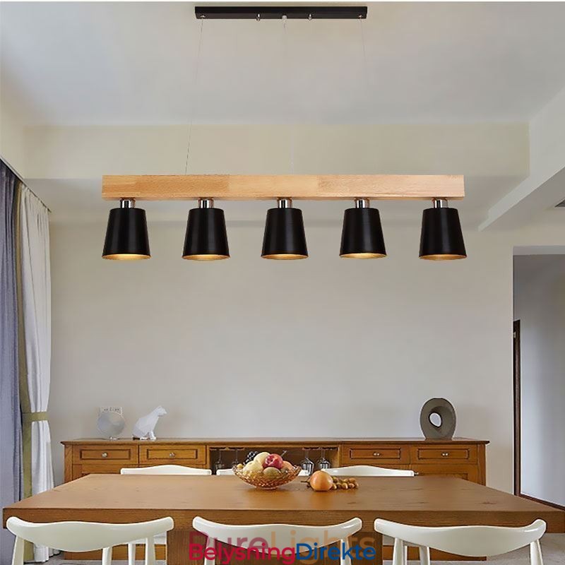 Nordisk Trelysekrone Unik Rett Pendellampe Kafé