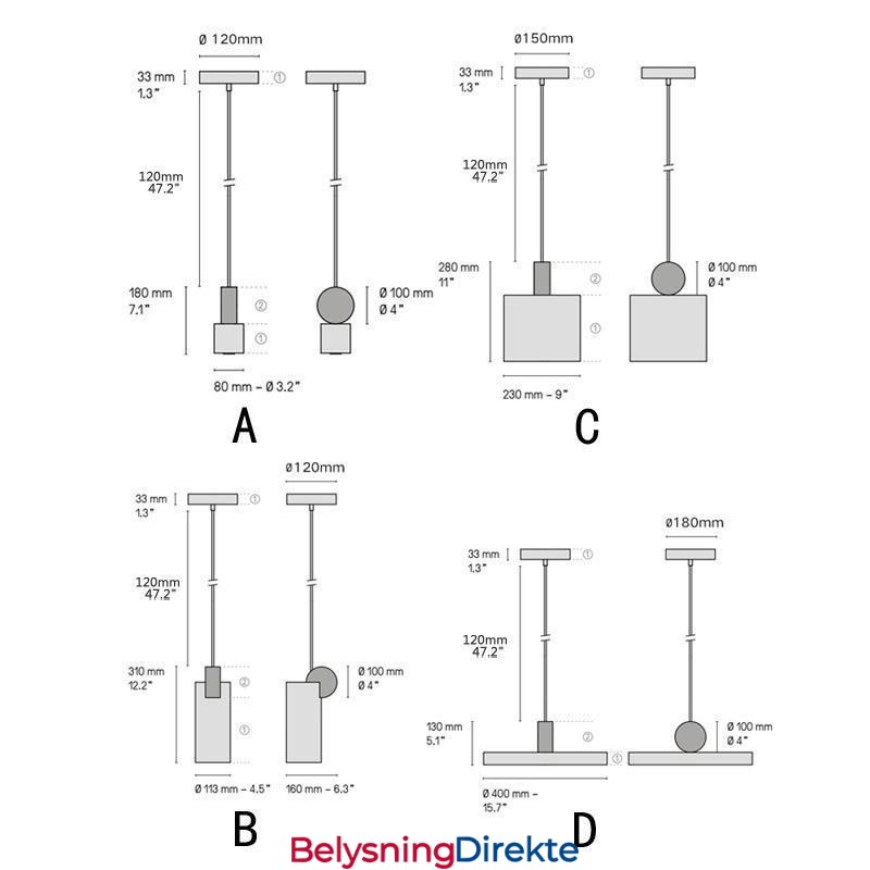 Moderne Pendellampe Nordisk Akryllampe Geometrisk Belysningslampe
