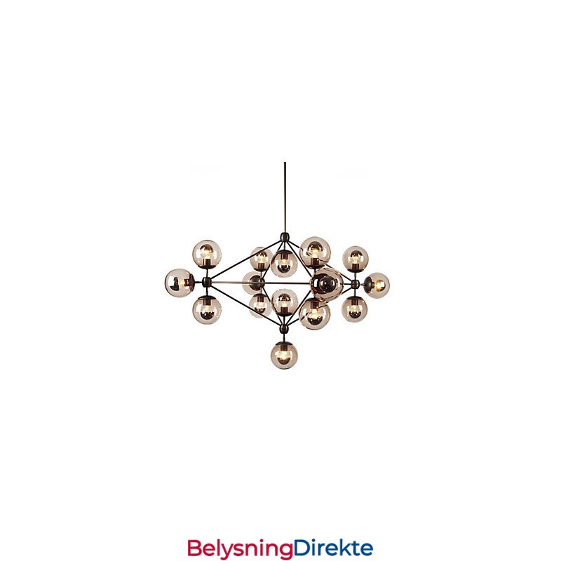 Lysekrone Med 15 Lys I Glass, Kuleformet, Retro, Utendørs, Garasje, Metall