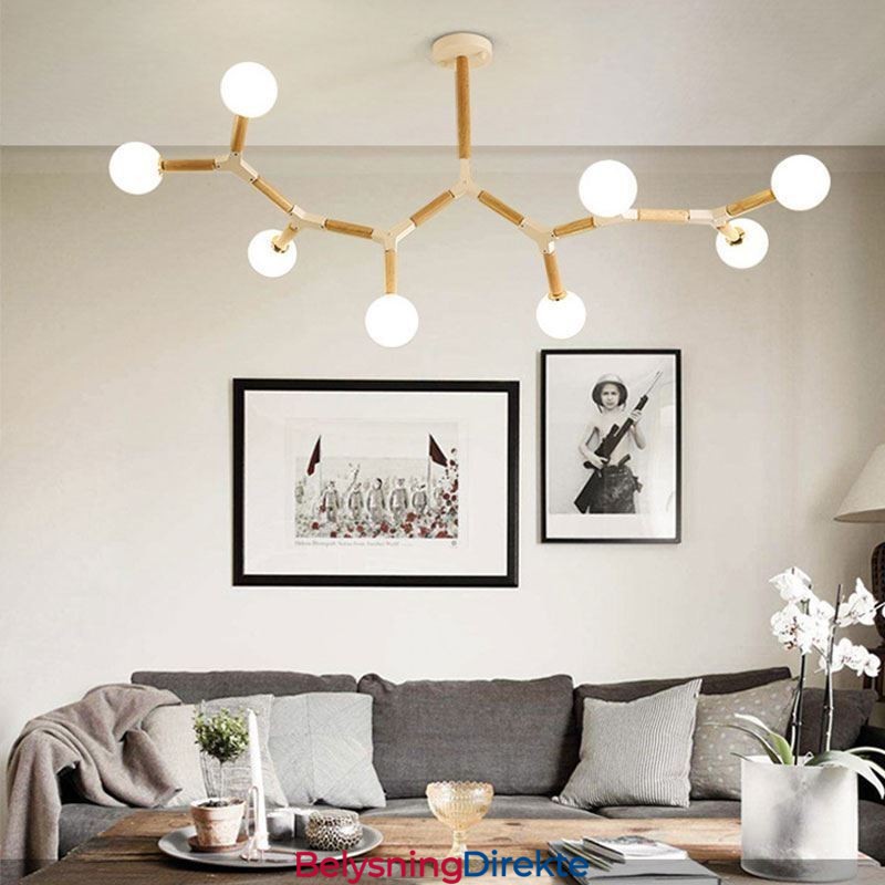 Nordisk Magisk Bønne Pendellampe Kreativ Trebelysning