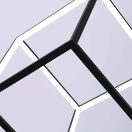 Svart Pendellampe Geometrisk Kubebelysning
