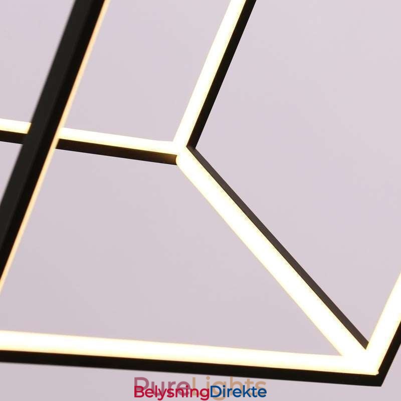 Svart Pendellampe Geometrisk Kubebelysning